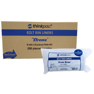 Black 82L “Xtreme” Heavy Duty Range Bin Liners Carton of 200