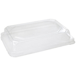 Anti-Fog PET Lids To Suit Sugarcane Sushi Trays – Medium 170 x 110 x 30mm, Pack of 50