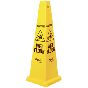 Cone Caution - Wet Floor (CC-121YW) 33 x 33 x 69cm, Each + Bonus Blank Top Sign