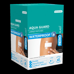 AEROPLAST AquaGuard Large Patch 7.5 x 5cm Box/25