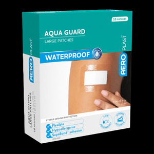 AEROPLAST AquaGuard Large Patch 7.5 x 5cm Box/10