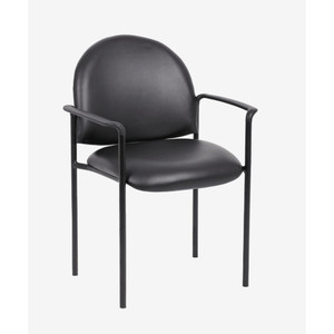 NEUTRON VISITOR CHAIR WITH ARMS BLACK PU
