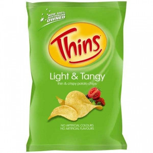 THINS POTATO CHIPS Light & Tangy 175g x 12