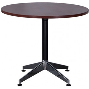TYPHOON ROUND TABLE 900MM DIAMETER X 730MM (H) Beech Top, Black P/C Stem With Chrome Foot - Adjustable Levelling Feet