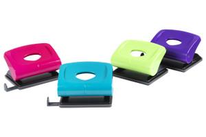 MARBIG 2 HOLE PUNCH PLASTIC 20 Sheet Blister Card Assorted Colours (Each)