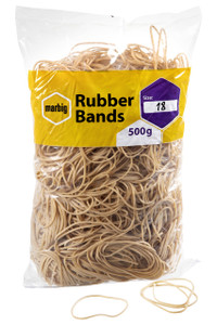 MARBIG RUBBER BANDS No 18 500gm Bag