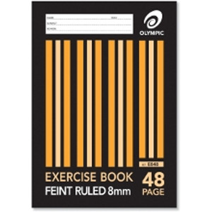 OLYMPIC EXERCISE BOOK E848 A4 297 x 210mm, 48 Pages, 8mm Feint Ruled
