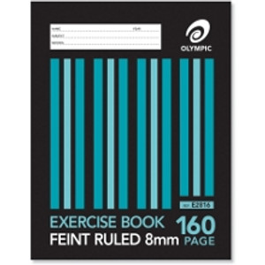 OLYMPIC EXERCISE BOOK E2816 225 x 175mm, 160 Pages, 8mm Feint Ruled