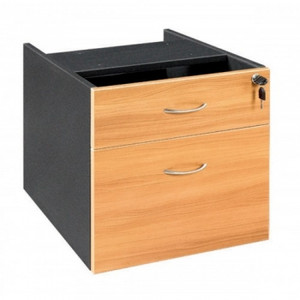 FOI FIXED PEDESTAL 1 Drawer and 1 File Beech/Ironstone 465x470x450mm