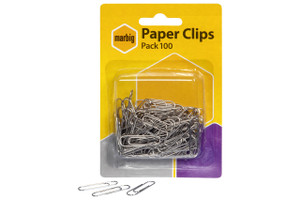 MARBIG PAPER CLIPS Small 28mm Chrome PK100