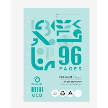 OLYMPIC/TUDOR ECO BINDER BOOK B896 A4 297 x 210mm, 96 Pages, 8mm Feint Ruled with Margin (142147 / 198877)