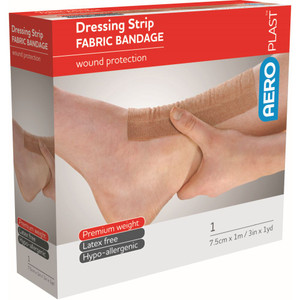 AEROPLAST Premium Fabric Dressing Strip 7.5cm x 1M Roll