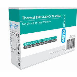 AERORESCUE Emergency Thermal Blanket for Shock or Hypothermia 140 x 210cm, Each