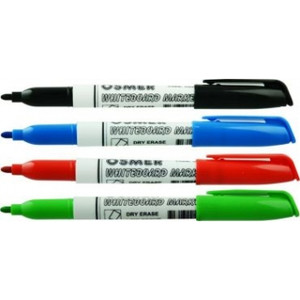 OSMER FINE WHITEBOARD MARKER Bullet Tip 1.3mm line - Blue Pk12