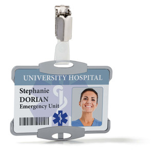 DURABLE ID SECURITY PASS HOLDER BACT-O-CLEAN GREY BOX 25 *** While Stocks Last ***