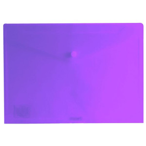 Osmer Plastic Document Wallet with Button Closure A4, Tinted Purple