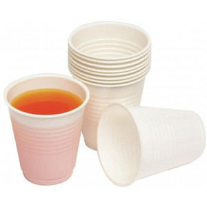 DISPOSABLE PLASTIC CUPS 185ml White Bx1000  6OZ  (C-DC0552, PLC06)