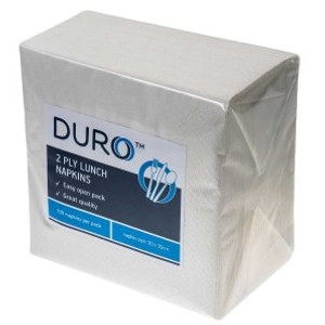 Duro Lunch Napkin 2 ply 300mm x 300mm Pk100 (2LWE)