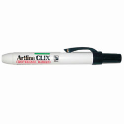 ARTLINE 573 CLIX RETRACTABLE WHITEBOARD MARKER Bullet Black Bx12
