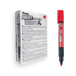 Pentel MMP20 Paint Marker Medium Bullet 3.0mm Red, Box of 12