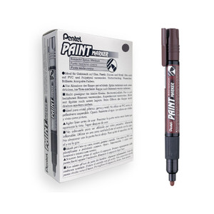 Pentel MMP20 Paint Marker Medium Bullet 3.0mm Brown, Box of 12