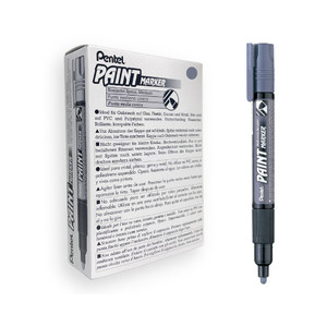 Pentel MMP20 Paint Marker Medium Bullet 3.0mm Grey, Box of 12