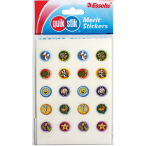 QUIK STIK MERIT LABELS FLAT PK Characters 200 Lbls 13mm Gloss *** While Stocks Last ***