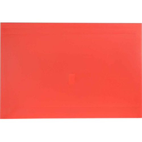 Osmer Plastic Document Wallet with Velcro Seal Foolscap, Red