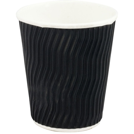 COFFEE CUP DUAL WALL COOL WAVE 8oz (235ml) Pk500 (BLACK) C-HC0642 (See also GP-CUP8R)