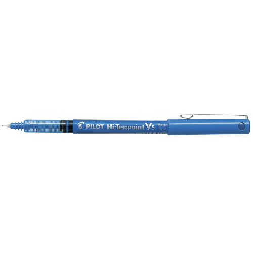 PILOT HI-TECPOINT PEN BX-V5 (0.5mm Tip 0.3mm Line) Extra Fine Blue (Pack of 12)