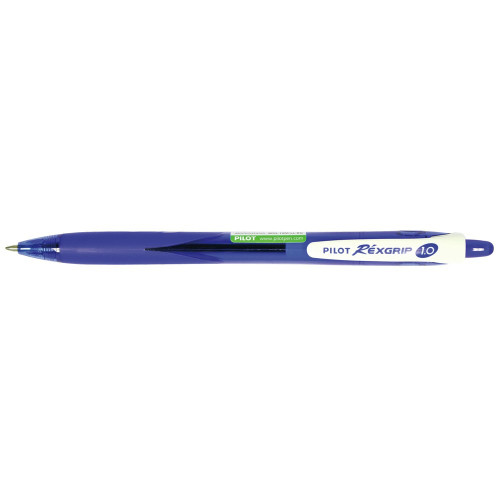 PILOT BEGREEN REXGRIP BRG-10M RETRACTABLE BALLPOINT PEN Medium Blue (Box of 10)