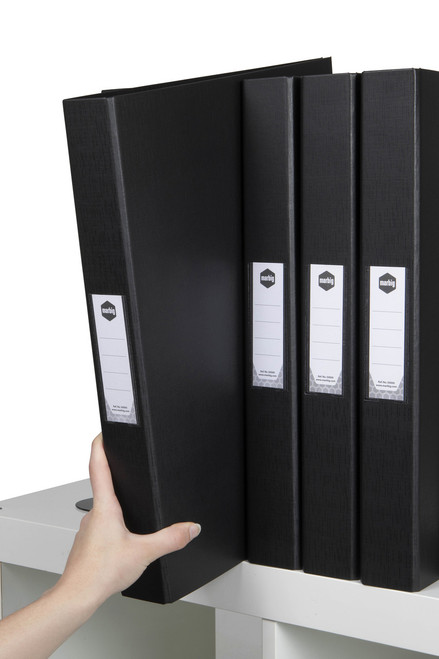 MARBIG RING BINDER DELUXE A3 32MM 3D PVC BLACK A3 32MM 3D BLACK DELUXE