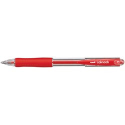 UNIBALL SN100 (10) LAKNOCK BALLPOINT PEN Retractable Med 1.0mm Red, Bx12