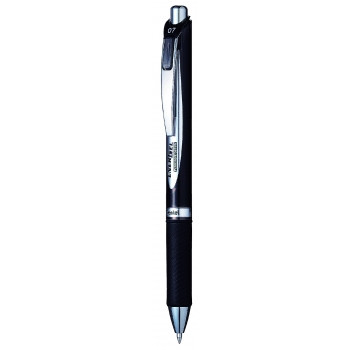 Pentel BLP77 Energel Permanent Liquid Gel Pen Retractable 0.7mm Medium Nib Black, Box of 12