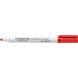 Staedtler 341 Lumocolor Whiteboard Compact Marker 1.0 - 2.0mm Bullet Point - Red, Box of 10