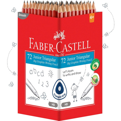 Faber-Castell 2001 Triangular Graphite Pencil Junior Grip HB, Box of 72