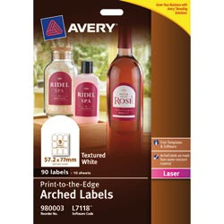L7118 ARCH TEXTURED LABEL 9UP 57.2x77mm 10/pack White (90 Labels)