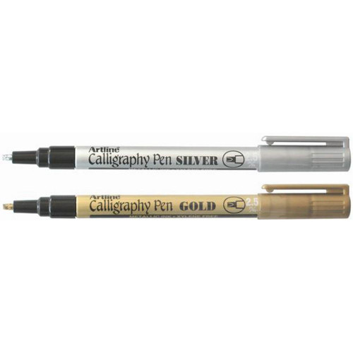 ARTLINE 993 CALLIGRAPHY PENS 2 5mm Gold Silver (Box of 12)