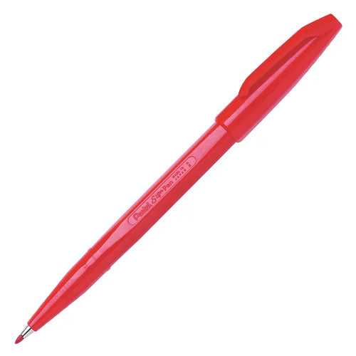 Pentel S520 Sign Pen 0.8mm Fibre Tip Red Ink , Box of 12