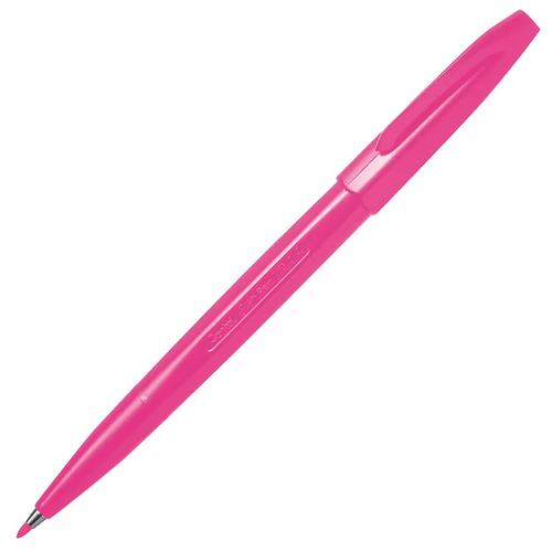 Pentel S520 Sign Pen 0.8mm Fibre Tip Pink Ink , Box of 12