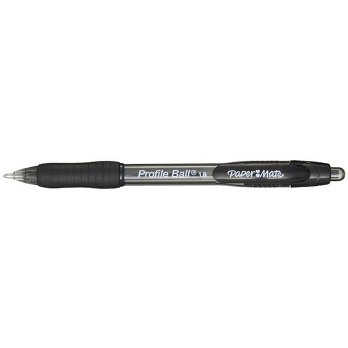 PAPERMATE PROFILE BALLPOINT PEN 1.0mm Retractable Bold Tip Black, Bx12