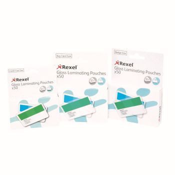 REXEL LAMINATING POUCHES Credit Card 2x125mic 54 x 86, Pack of 50