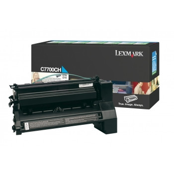 LEXMARK C7700CH ORIGINAL CYAN PREBATE TONER CART 10K Suits C772