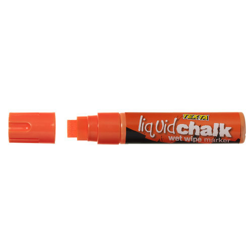 Texta Jumbo Liquid Chalk Wet Wipe Chisel 15mm Nib Ornge