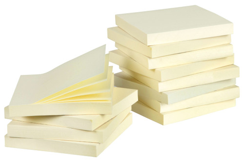 MARBIG NOTES Repositional 75x75mm Yellow Pk12