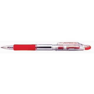 ZEBRA JIMKNOCK BALLPOINT PEN Retractable 0.7mm Red Bx10