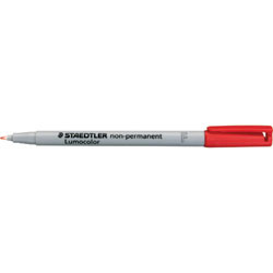 Staedtler 316 Lumocolor Pens Non-Permanent 0.6mm Fine - Red, Box of 10