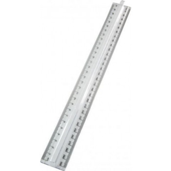 PLASTIC RULER - 300mm CLEAR WITH FINGER GRIP
