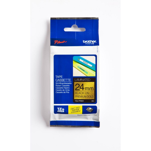 BROTHER GLITTER TAPE TZE-PR851 24mm X 4M Black On Gold