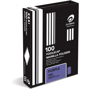 Olympic Manilla Folder Foolscap Purple, Box of 100 (193866)